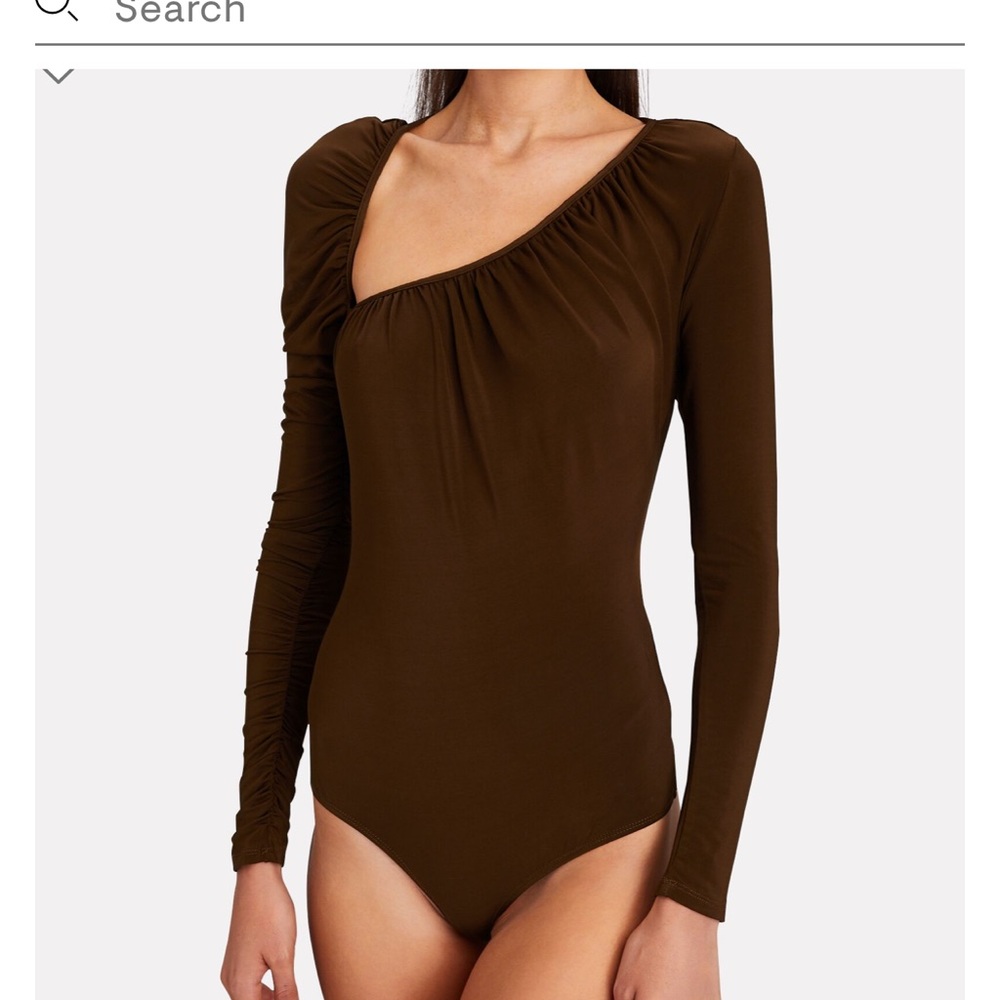 NWT Ronny Kobo Maxima Asymmetric Slinky Jersey Bodysuit - xs